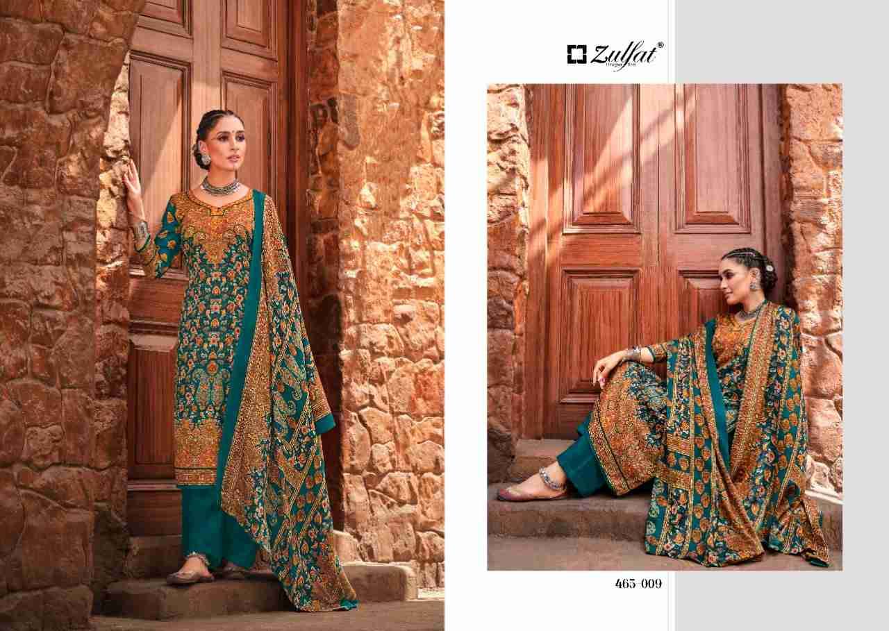 Aisha By Zulfat 465-001 To 465-010 Series Beautiful Festive Suits Colorful Stylish Fancy Casual Wear & Ethnic Wear Pure Pashmina Print With Embroidered Dresses At Wholesale Price