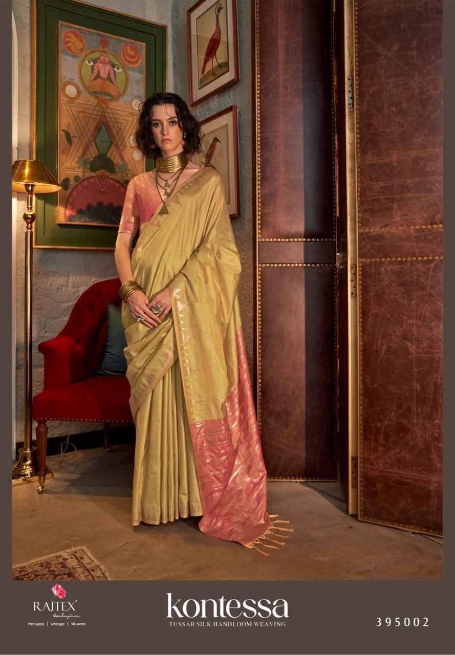 Kontessa By Raj Tex 395001 To 395006 Series Indian Traditional Wear Collection Beautiful Stylish Fancy Colorful Party Wear & Occasional Wear Tussar Silk Sarees At Wholesale Price