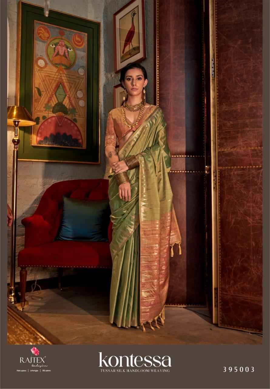 Kontessa By Raj Tex 395001 To 395006 Series Indian Traditional Wear Collection Beautiful Stylish Fancy Colorful Party Wear & Occasional Wear Tussar Silk Sarees At Wholesale Price