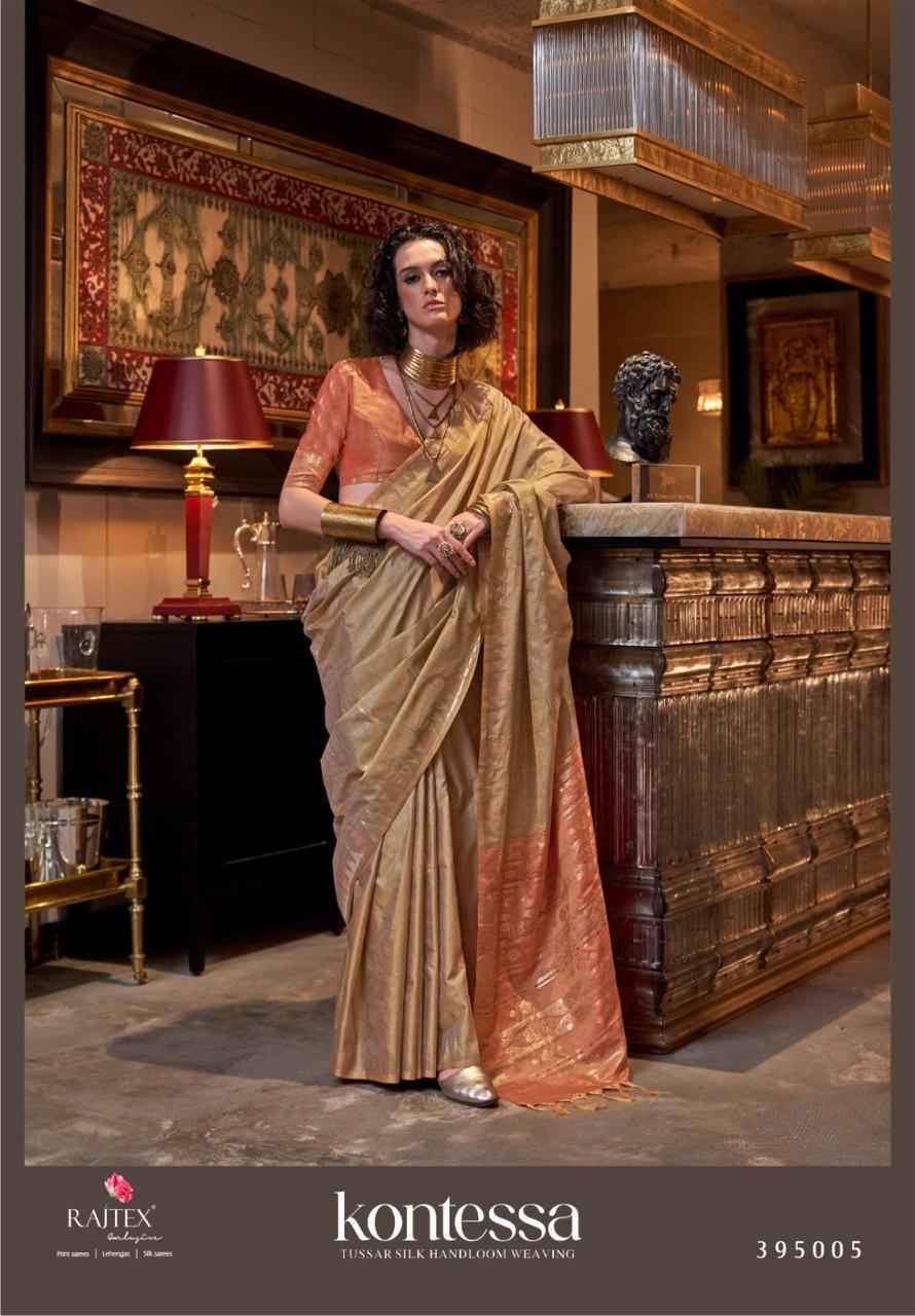 Kontessa By Raj Tex 395001 To 395006 Series Indian Traditional Wear Collection Beautiful Stylish Fancy Colorful Party Wear & Occasional Wear Tussar Silk Sarees At Wholesale Price