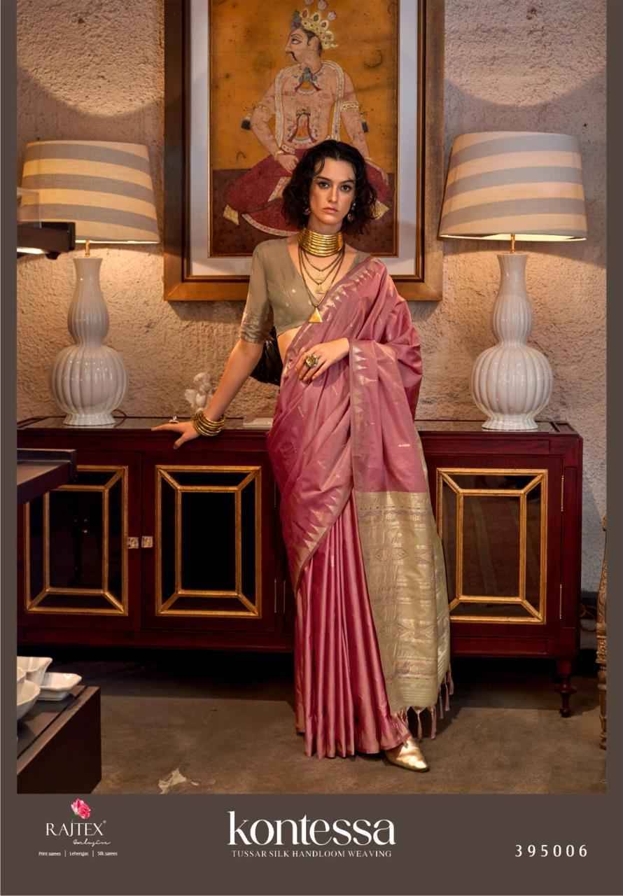 Kontessa By Raj Tex 395001 To 395006 Series Indian Traditional Wear Collection Beautiful Stylish Fancy Colorful Party Wear & Occasional Wear Tussar Silk Sarees At Wholesale Price