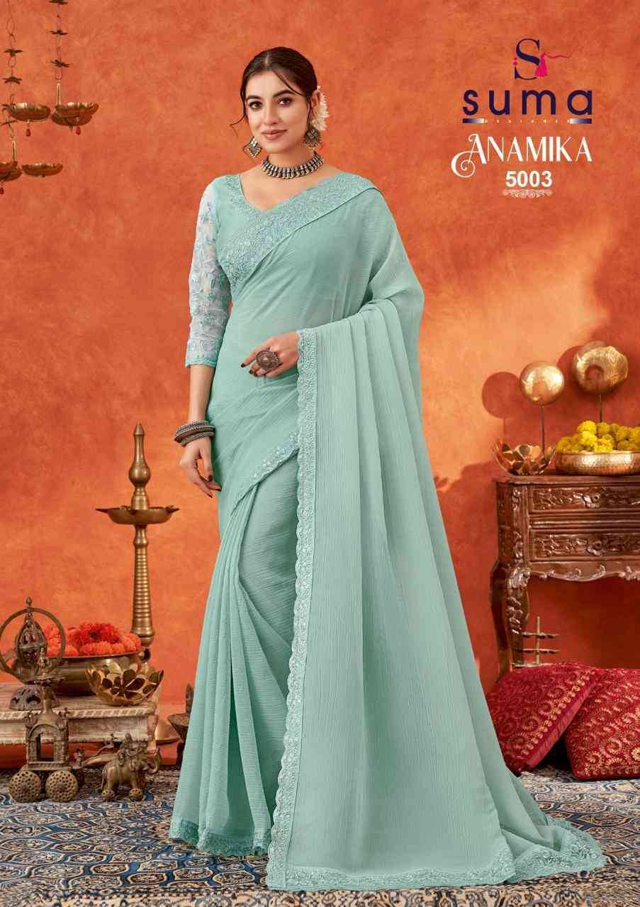 Anamika By Suma 5001 To 5009 Series Indian Traditional Wear Collection Beautiful Stylish Fancy Colorful Party Wear & Occasional Wear Fancy Sarees At Wholesale Price