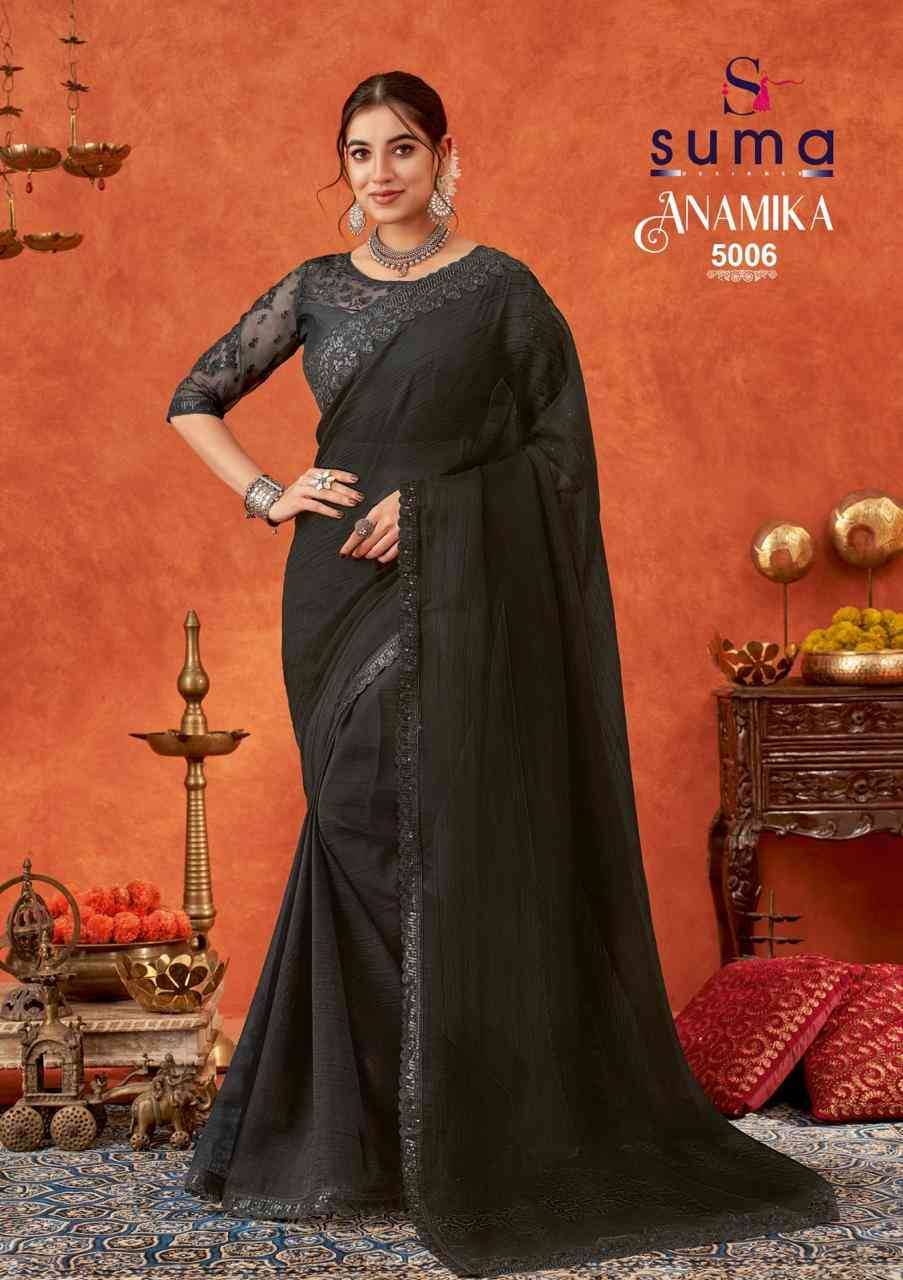 Anamika By Suma 5001 To 5009 Series Indian Traditional Wear Collection Beautiful Stylish Fancy Colorful Party Wear & Occasional Wear Fancy Sarees At Wholesale Price