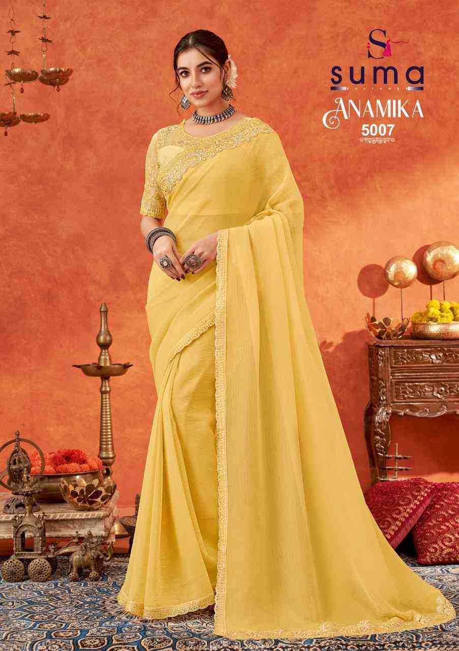 Anamika By Suma 5001 To 5009 Series Indian Traditional Wear Collection Beautiful Stylish Fancy Colorful Party Wear & Occasional Wear Fancy Sarees At Wholesale Price