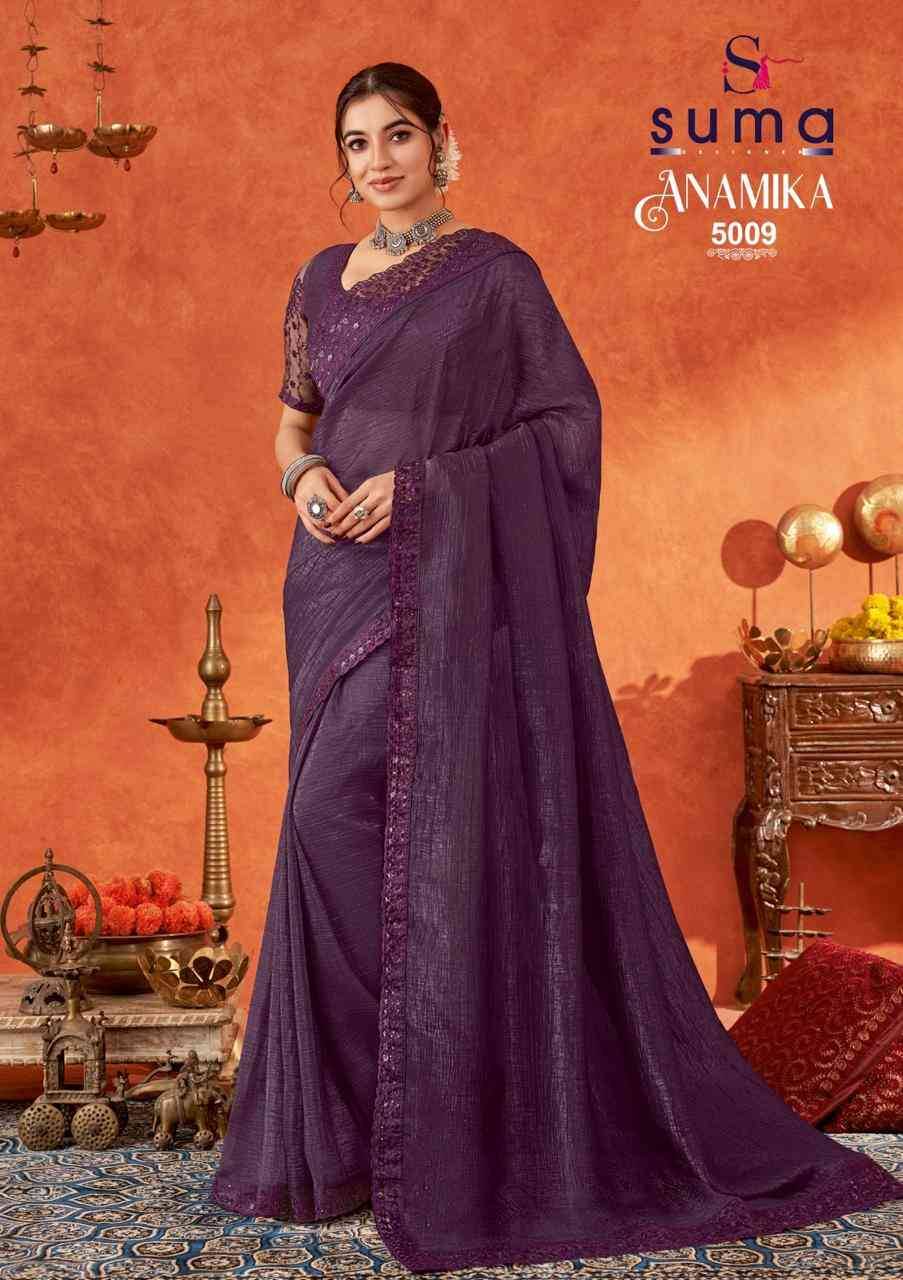 Anamika By Suma 5001 To 5009 Series Indian Traditional Wear Collection Beautiful Stylish Fancy Colorful Party Wear & Occasional Wear Fancy Sarees At Wholesale Price