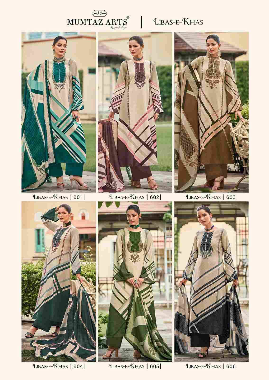 Libas-E-Khas By Mumtaz Arts 601 To 606 Series Beautiful Festive Suits Colorful Stylish Fancy Casual Wear & Ethnic Wear Pure Viscose Pashmina Print Dresses At Wholesale Price