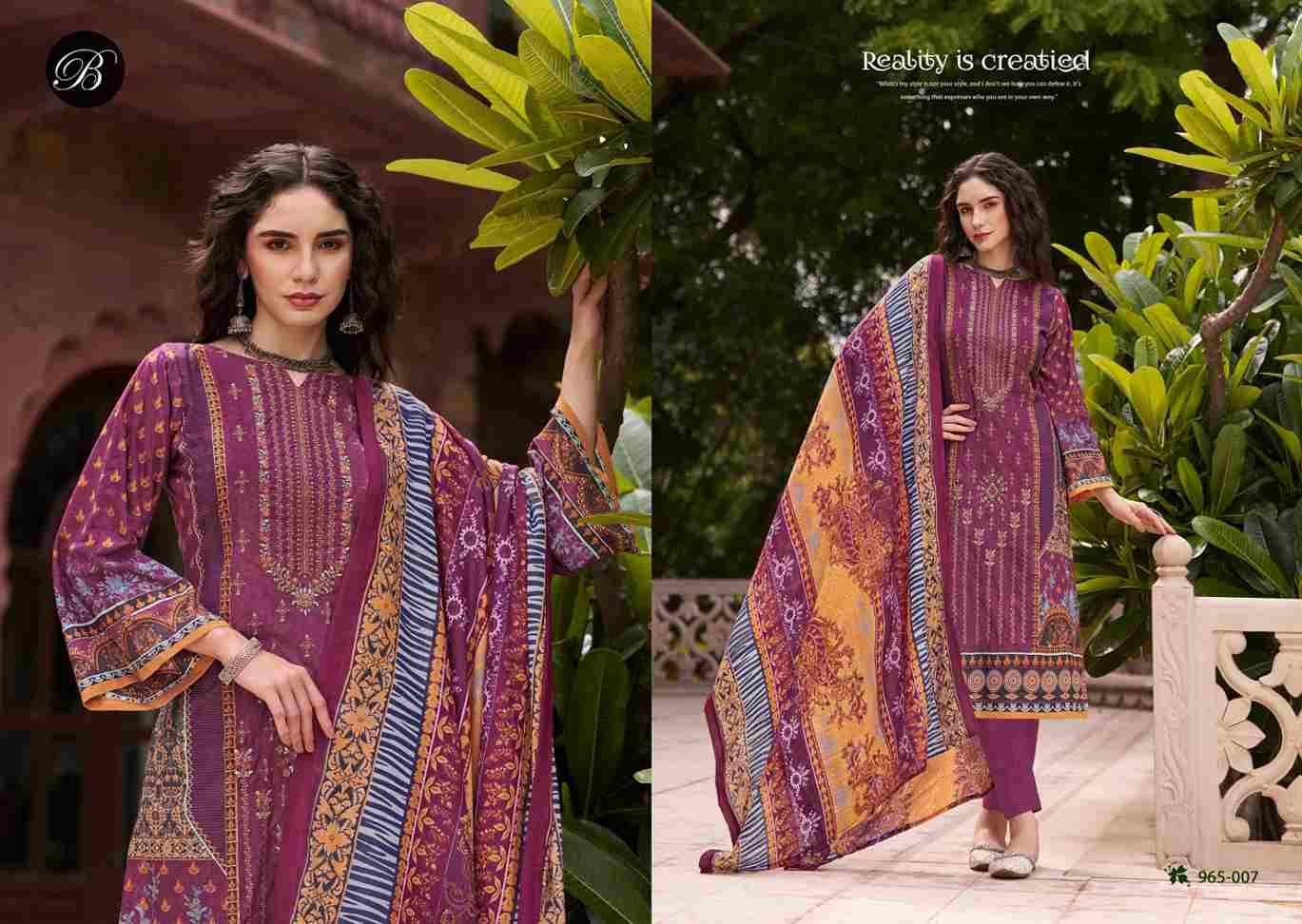 Bin Saeed Vol-7 By Belliza 965-001 To 965-008 Series Beautiful Stylish Festive Suits Fancy Colorful Casual Wear & Ethnic Wear & Ready To Wear Pure Cotton Digital Print Dresses At Wholesale Price