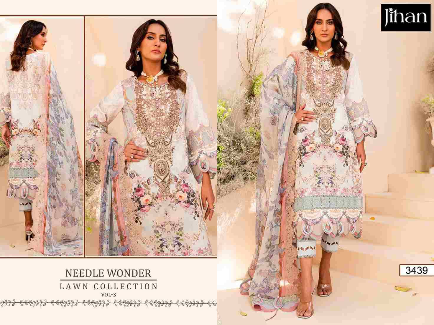 Needle Wonder Lawn Collection Vol-3 By Jihan Designer Pakistani Suits Beautiful Fancy Stylish Colorful Party Wear & Occasional Wear Pure Cotton Print Dresses At Wholesale Price