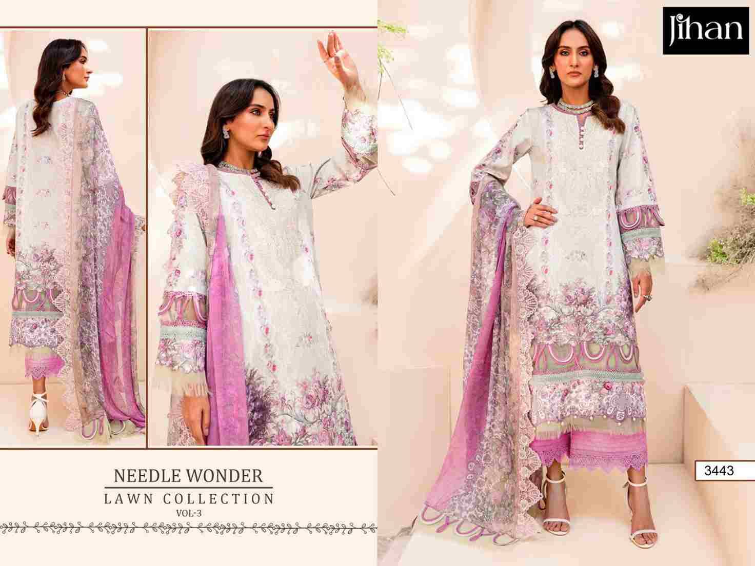 Needle Wonder Lawn Collection Vol-3 By Jihan Designer Pakistani Suits Beautiful Fancy Stylish Colorful Party Wear & Occasional Wear Pure Cotton Print Dresses At Wholesale Price