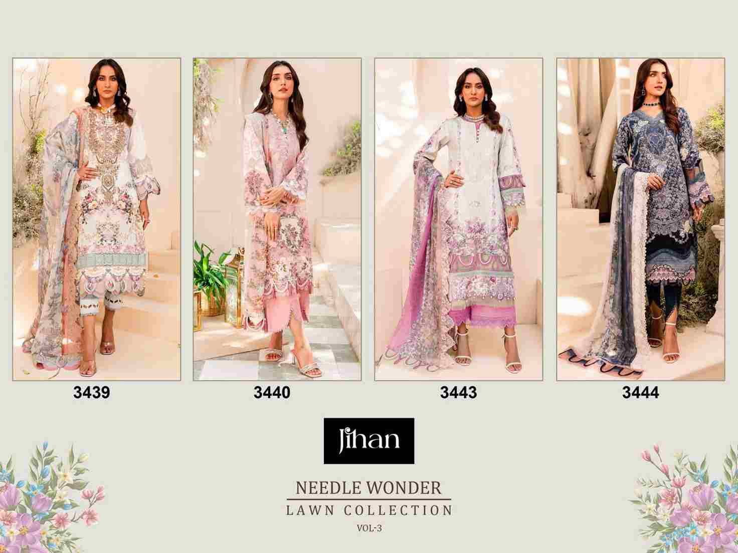 Needle Wonder Lawn Collection Vol-3 By Jihan Designer Pakistani Suits Beautiful Fancy Stylish Colorful Party Wear & Occasional Wear Pure Cotton Print Dresses At Wholesale Price