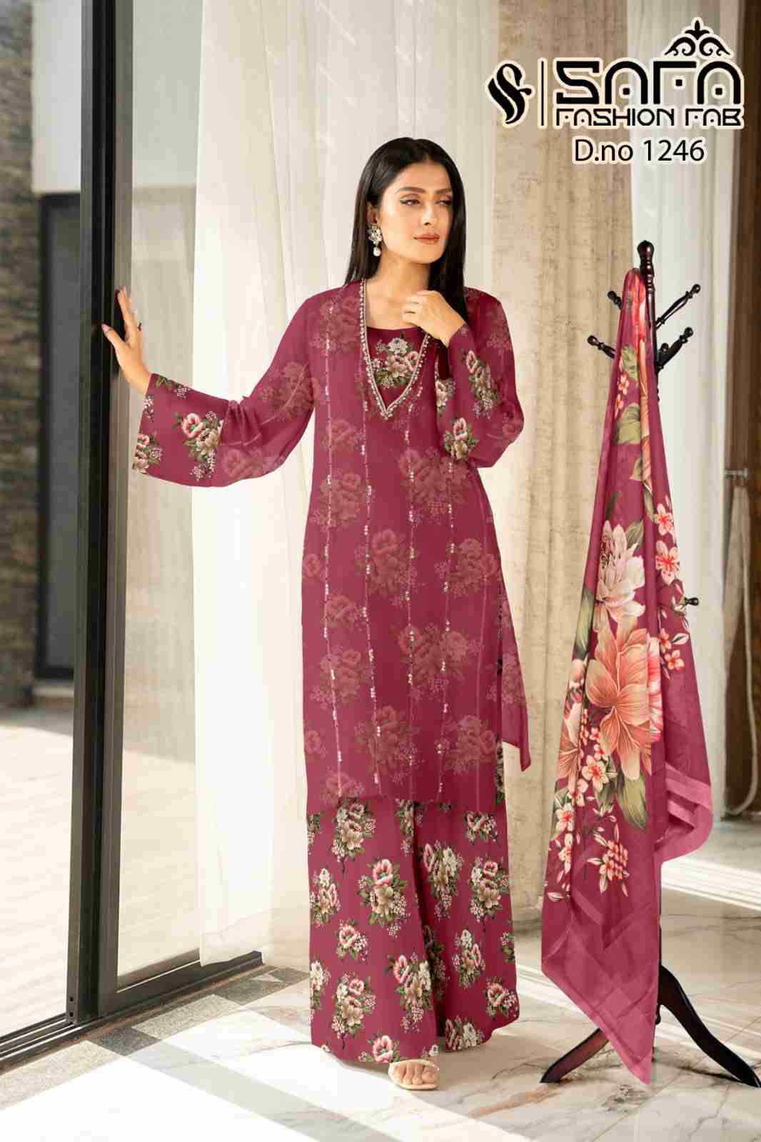 Safa Hit Design 1246 By Safa Fashion Beautiful Pakistani Suits Colorful Stylish Fancy Casual Wear & Ethnic Wear Fancy Embroidered Dresses At Wholesale Price