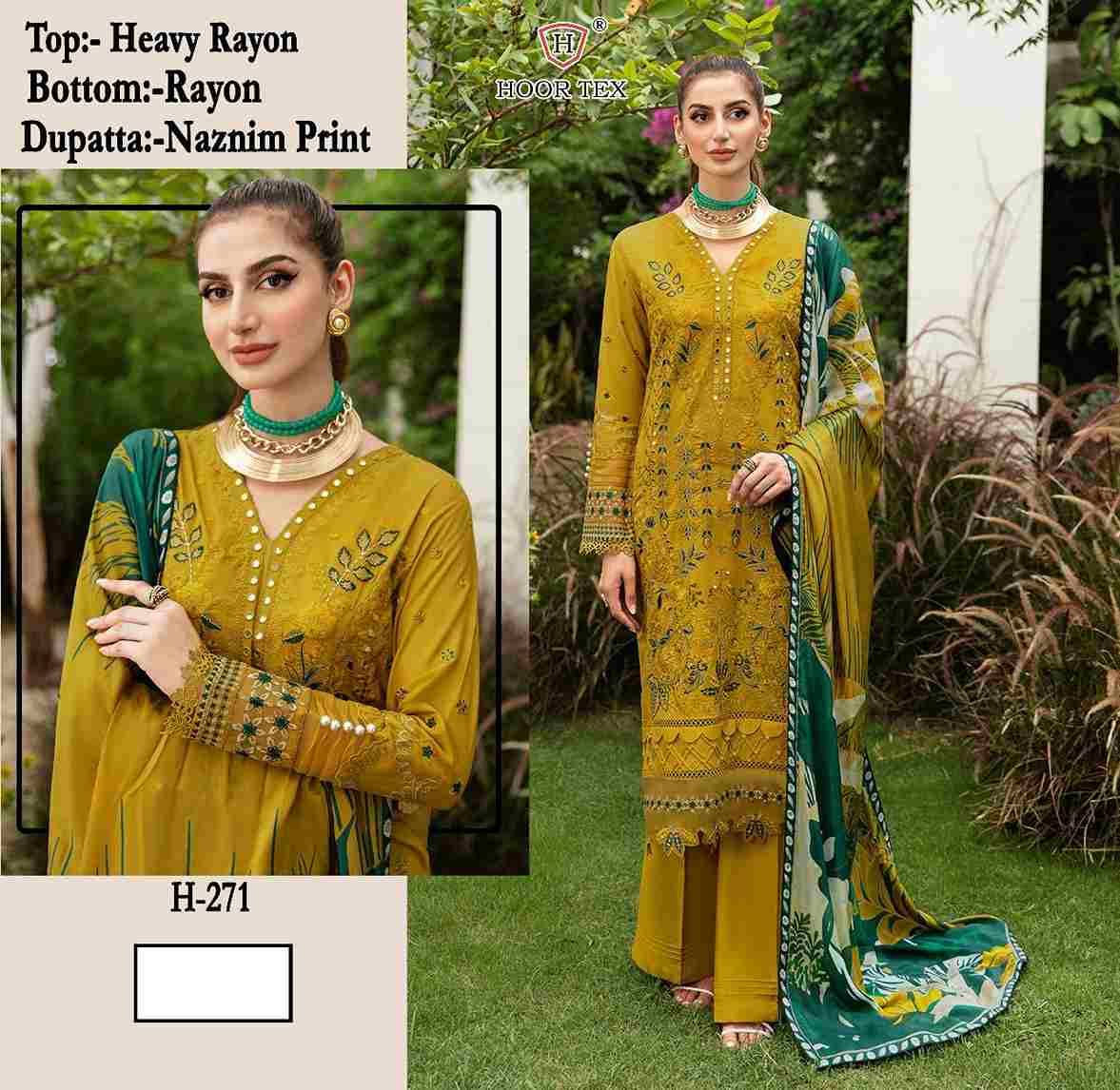 Hoor Tex Hit Design H-271 By Hoor Tex Designer Festive Pakistani Suits Collection Beautiful Stylish Fancy Colorful Party Wear & Occasional Wear Heavy Rayon Embroidered Dresses At Wholesale Price