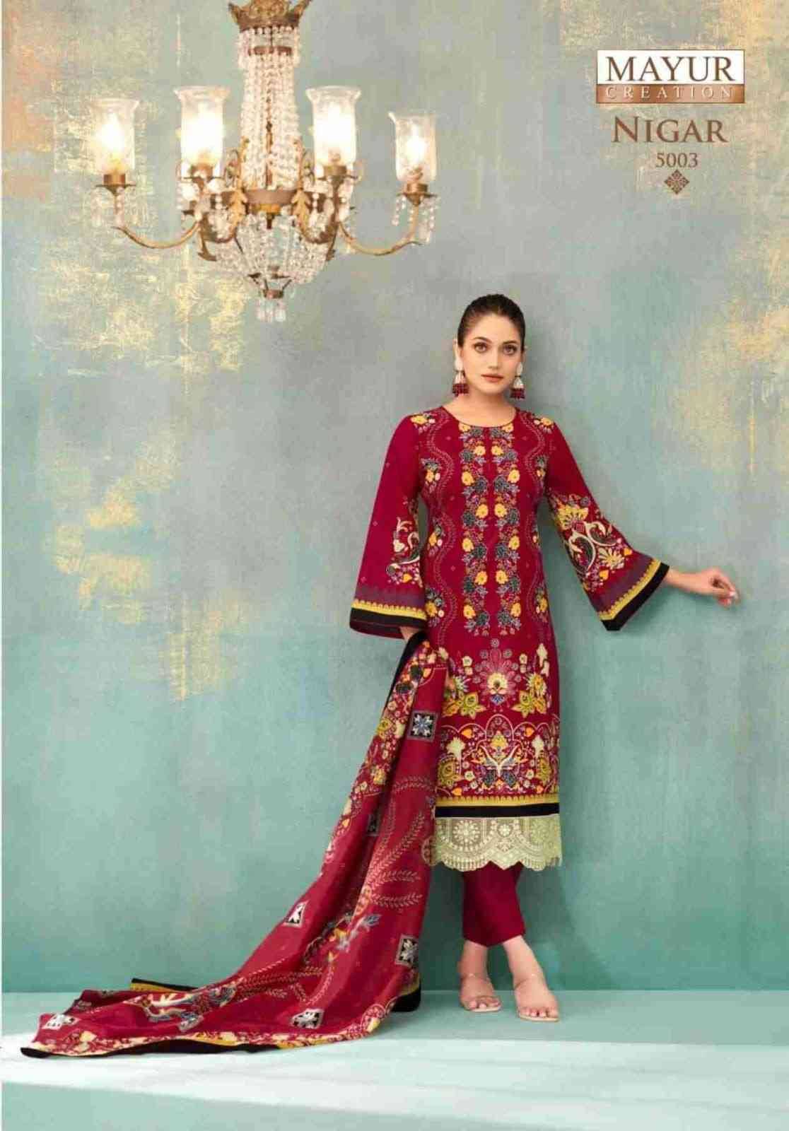 Nigar Vol-5 By Mayur Creation 5001 To 5008 Series Beautiful Festive Suits Stylish Fancy Colorful Casual Wear & Ethnic Wear Heavy Cotton Print Dresses At Wholesale Price