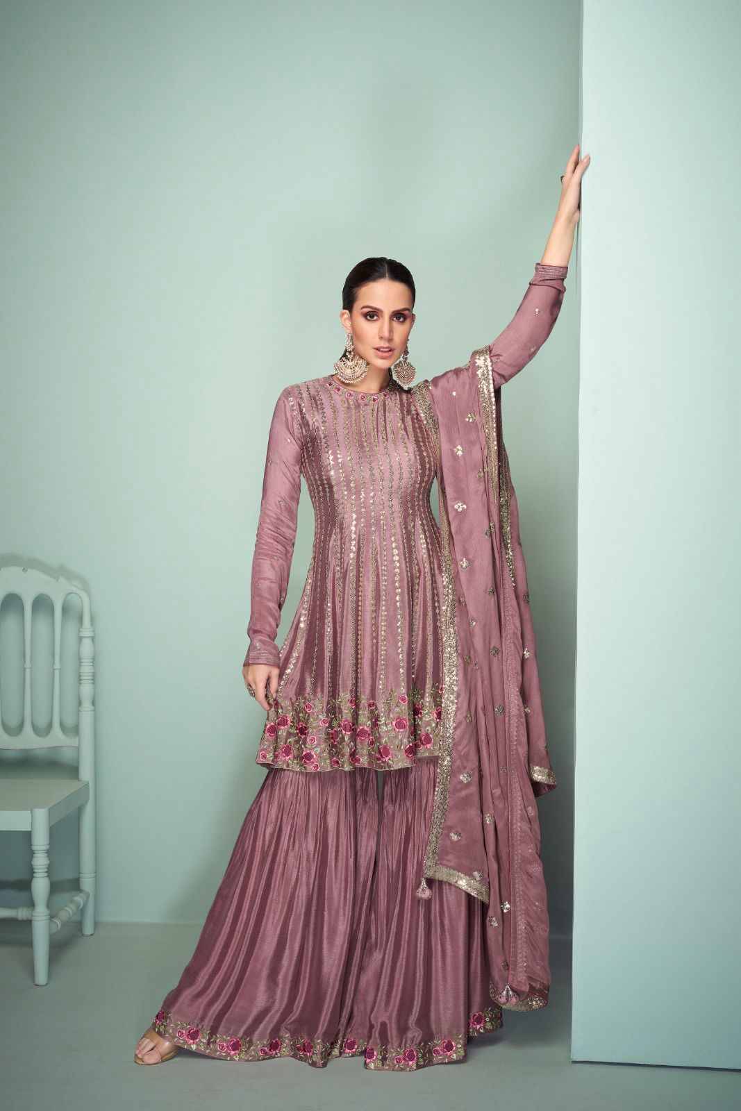 Riwayat By Gulkayra Designer 7500 To 7501 Series Designer Sharara Suits Beautiful Fancy Colorful Stylish Party Wear & Occasional Wear Heavy Chinnon Dresses At Wholesale Price