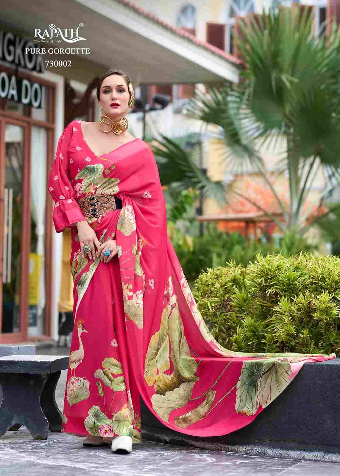 Sakira By Rajpath 730001 To 730008 Series Indian Traditional Wear Collection Beautiful Stylish Fancy Colorful Party Wear & Occasional Wear Pure Georgette Sarees At Wholesale Price