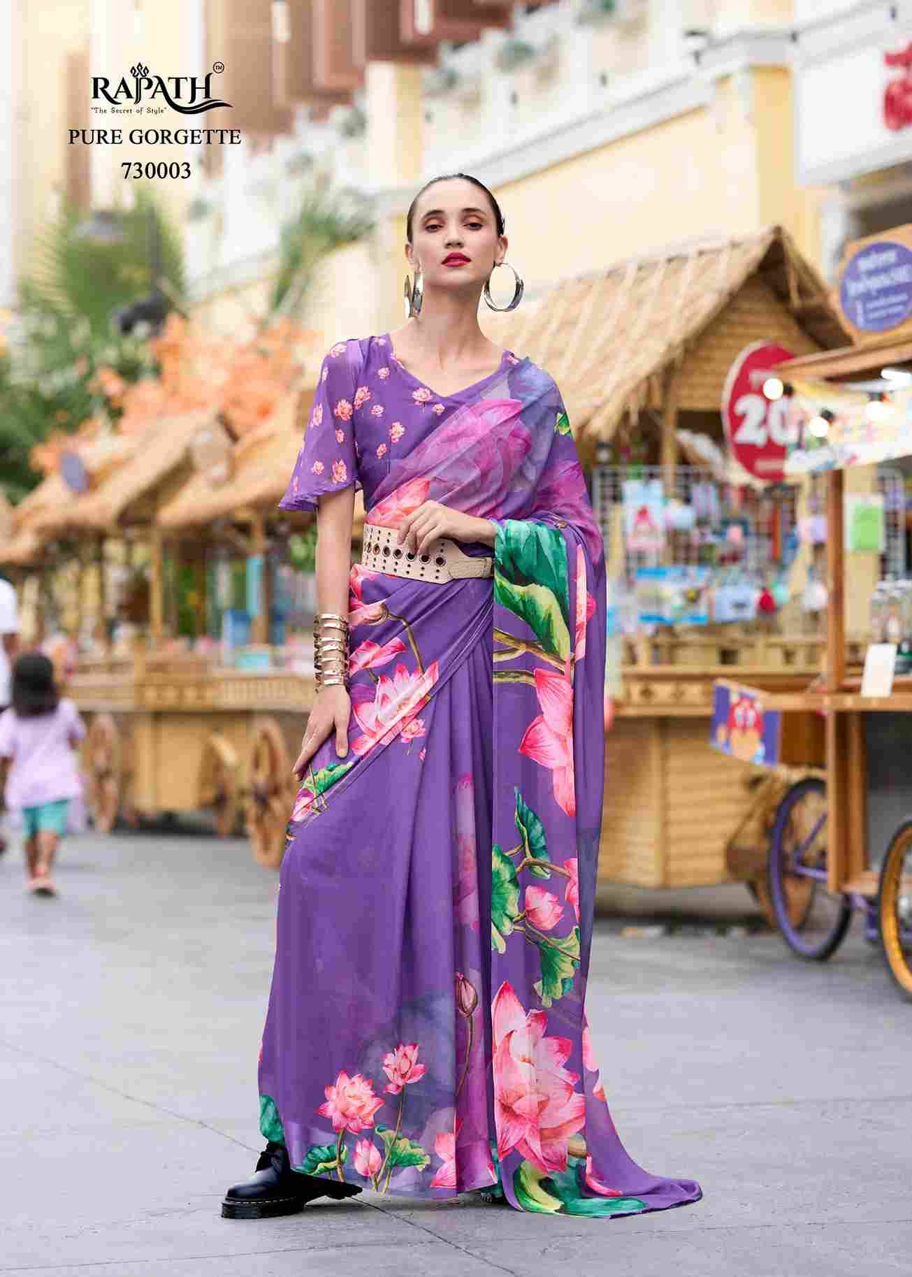 Sakira By Rajpath 730001 To 730008 Series Indian Traditional Wear Collection Beautiful Stylish Fancy Colorful Party Wear & Occasional Wear Pure Georgette Sarees At Wholesale Price