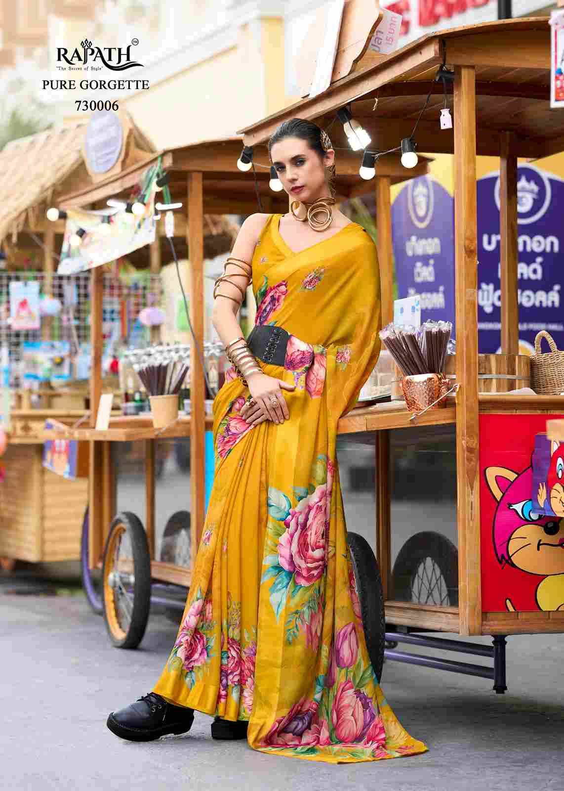 Sakira By Rajpath 730001 To 730008 Series Indian Traditional Wear Collection Beautiful Stylish Fancy Colorful Party Wear & Occasional Wear Pure Georgette Sarees At Wholesale Price