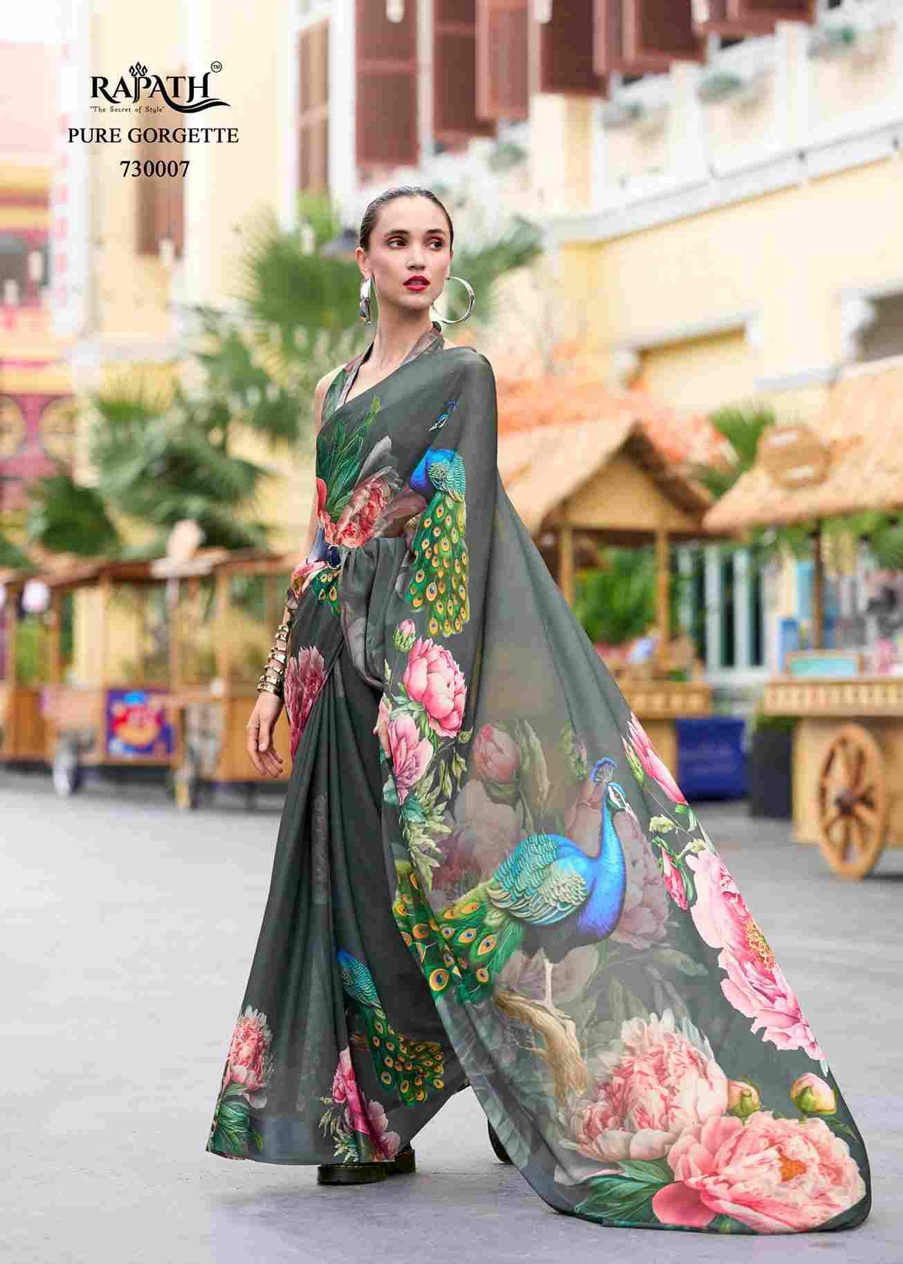 Sakira By Rajpath 730001 To 730008 Series Indian Traditional Wear Collection Beautiful Stylish Fancy Colorful Party Wear & Occasional Wear Pure Georgette Sarees At Wholesale Price