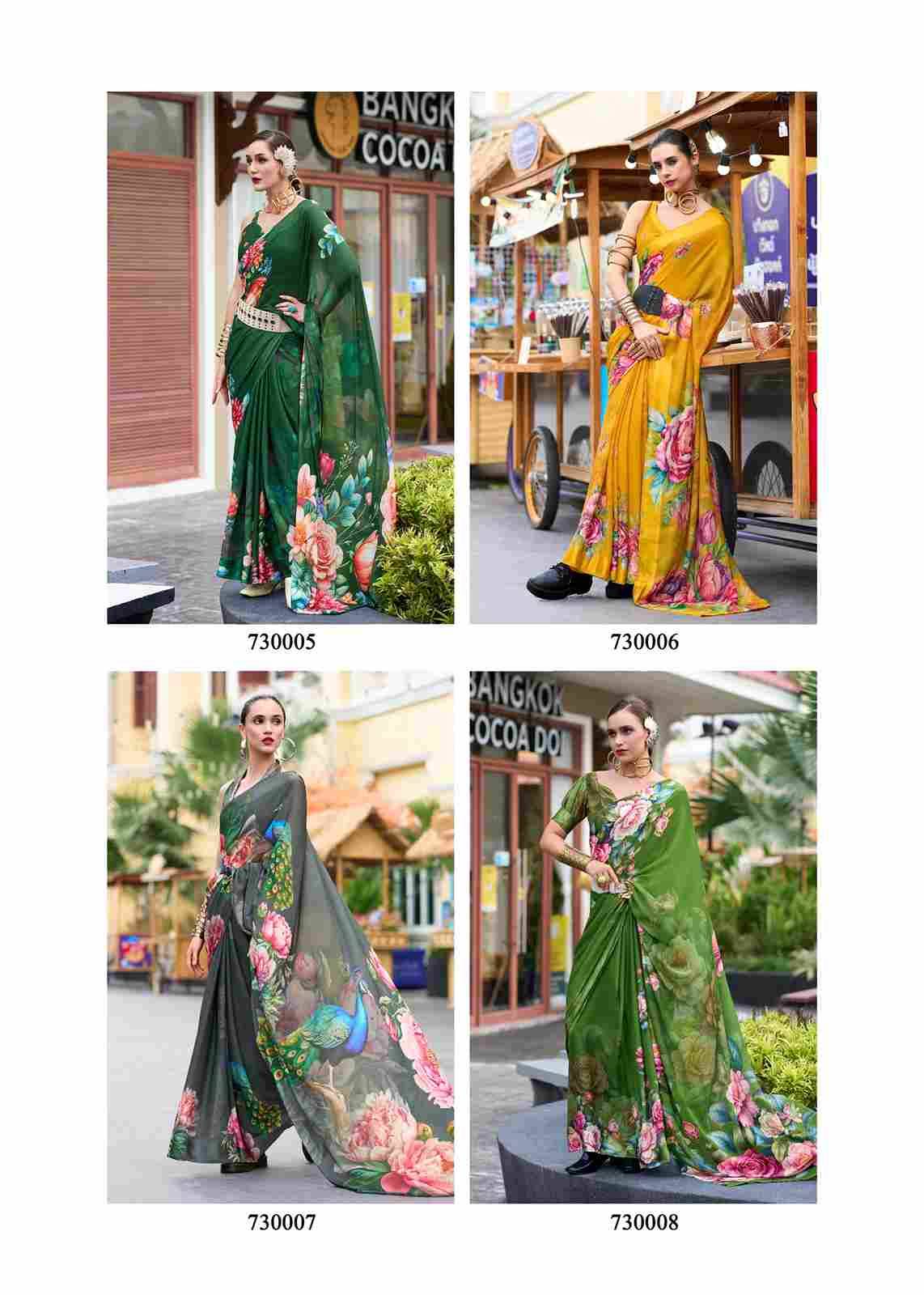 Sakira By Rajpath 730001 To 730008 Series Indian Traditional Wear Collection Beautiful Stylish Fancy Colorful Party Wear & Occasional Wear Pure Georgette Sarees At Wholesale Price