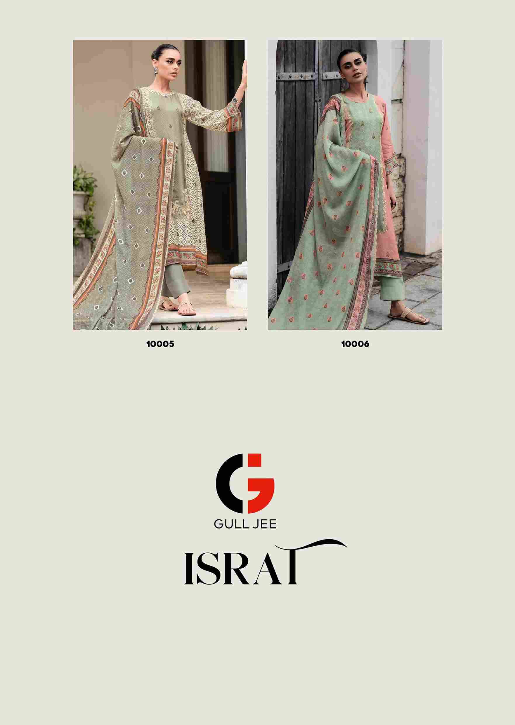 Israt By Gull Jee 10001 To 10006 Series Beautiful Festive Suits Colorful Stylish Fancy Casual Wear & Ethnic Wear Viscose Muslin Embroidered Dresses At Wholesale Price