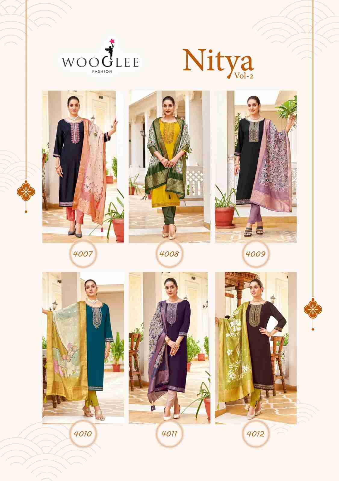 Nitya Vol-2 By Wooglee 4007 To 4012 Series Designer Stylish Fancy Colorful Beautiful Party Wear & Ethnic Wear Collection Viscose Dresses At Wholesale Price