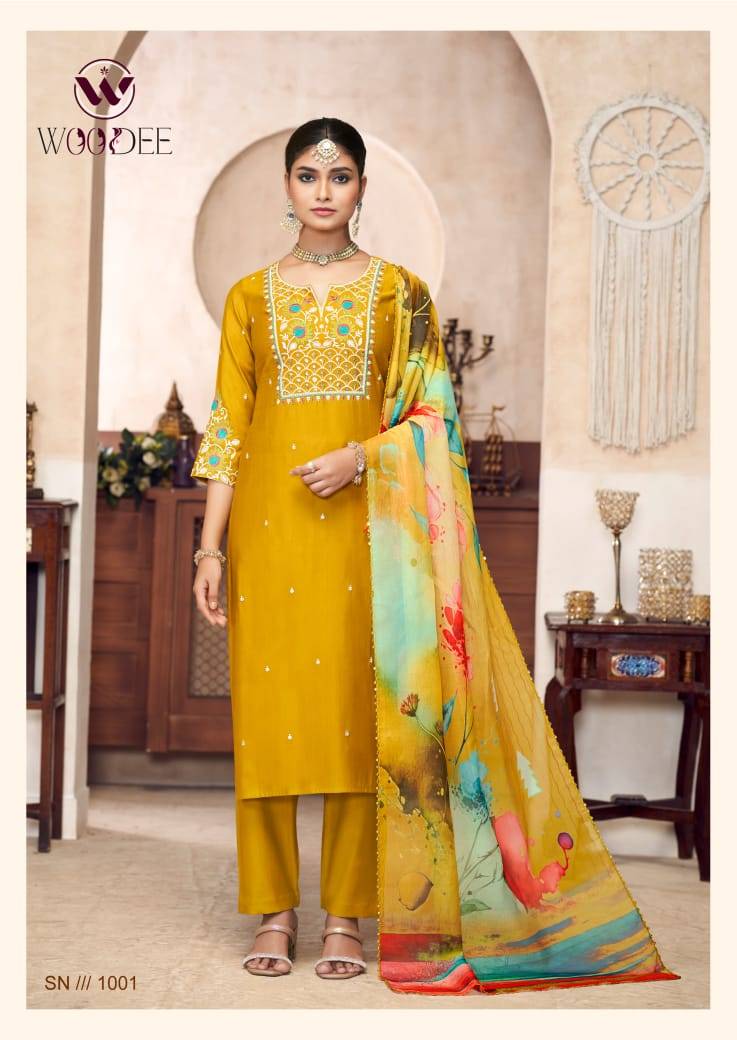 Diana By Woodee 1001 To 1006 Series Designer Stylish Fancy Colorful Beautiful Party Wear & Ethnic Wear Collection Viscose Silk Dresses At Wholesale Price