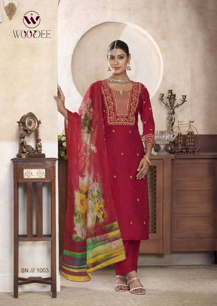 Diana By Woodee 1001 To 1006 Series Designer Stylish Fancy Colorful Beautiful Party Wear & Ethnic Wear Collection Viscose Silk Dresses At Wholesale Price