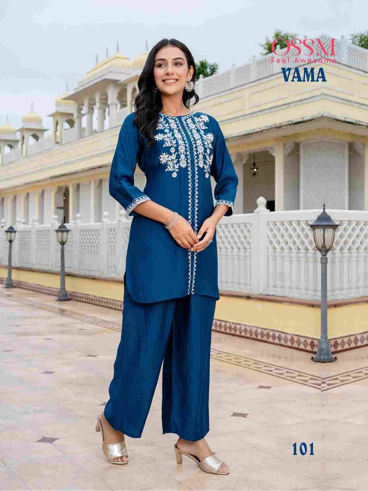 Vama By Ossm 101 To 106 Series Designer Stylish Fancy Colorful Beautiful Party Wear & Ethnic Wear Collection Viscose Silk Co-Ord At Wholesale Price