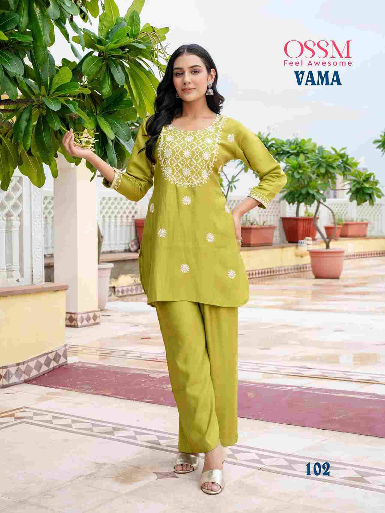 Vama By Ossm 101 To 106 Series Designer Stylish Fancy Colorful Beautiful Party Wear & Ethnic Wear Collection Viscose Silk Co-Ord At Wholesale Price