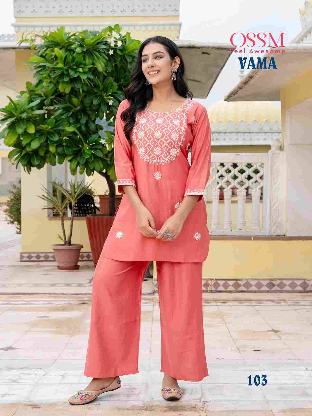 Vama By Ossm 101 To 106 Series Designer Stylish Fancy Colorful Beautiful Party Wear & Ethnic Wear Collection Viscose Silk Co-Ord At Wholesale Price