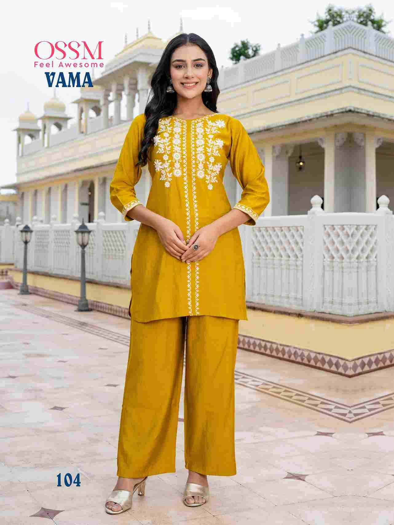 Vama By Ossm 101 To 106 Series Designer Stylish Fancy Colorful Beautiful Party Wear & Ethnic Wear Collection Viscose Silk Co-Ord At Wholesale Price