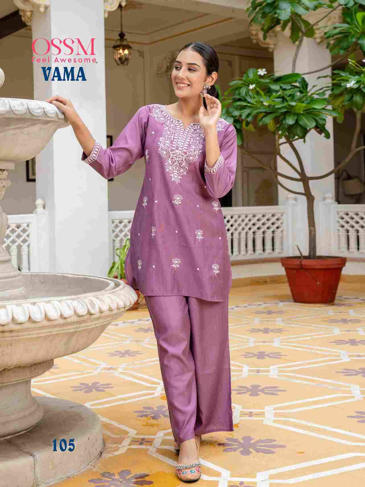 Vama By Ossm 101 To 106 Series Designer Stylish Fancy Colorful Beautiful Party Wear & Ethnic Wear Collection Viscose Silk Co-Ord At Wholesale Price