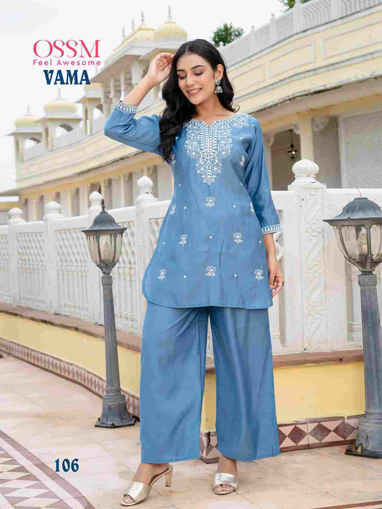 Vama By Ossm 101 To 106 Series Designer Stylish Fancy Colorful Beautiful Party Wear & Ethnic Wear Collection Viscose Silk Co-Ord At Wholesale Price