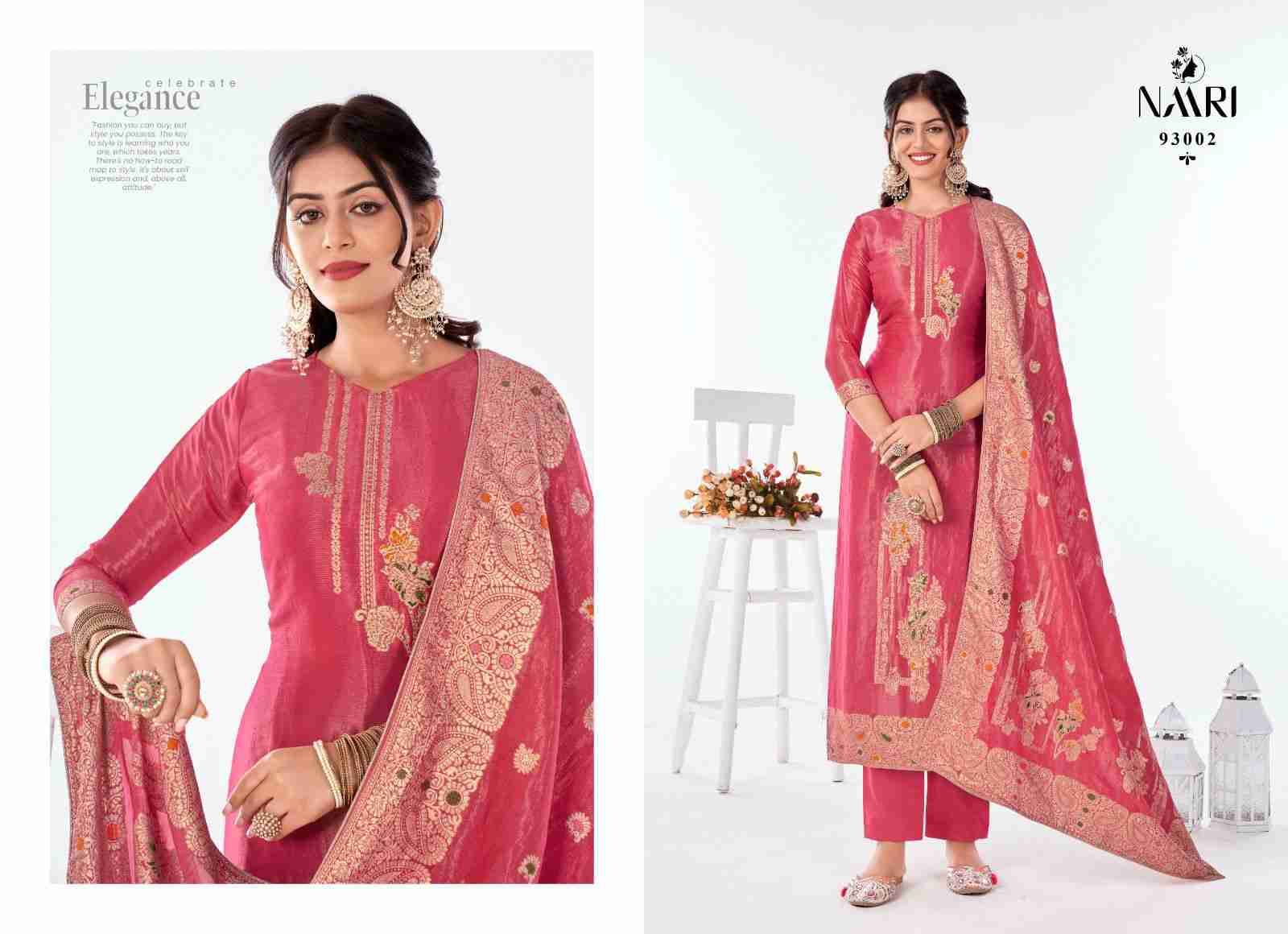 Nusarat By Naari 93001 To 93004 Series Beautiful Stylish Festive Suits Fancy Colorful Casual Wear & Ethnic Wear & Ready To Wear Pure Jacquard Dresses At Wholesale Price