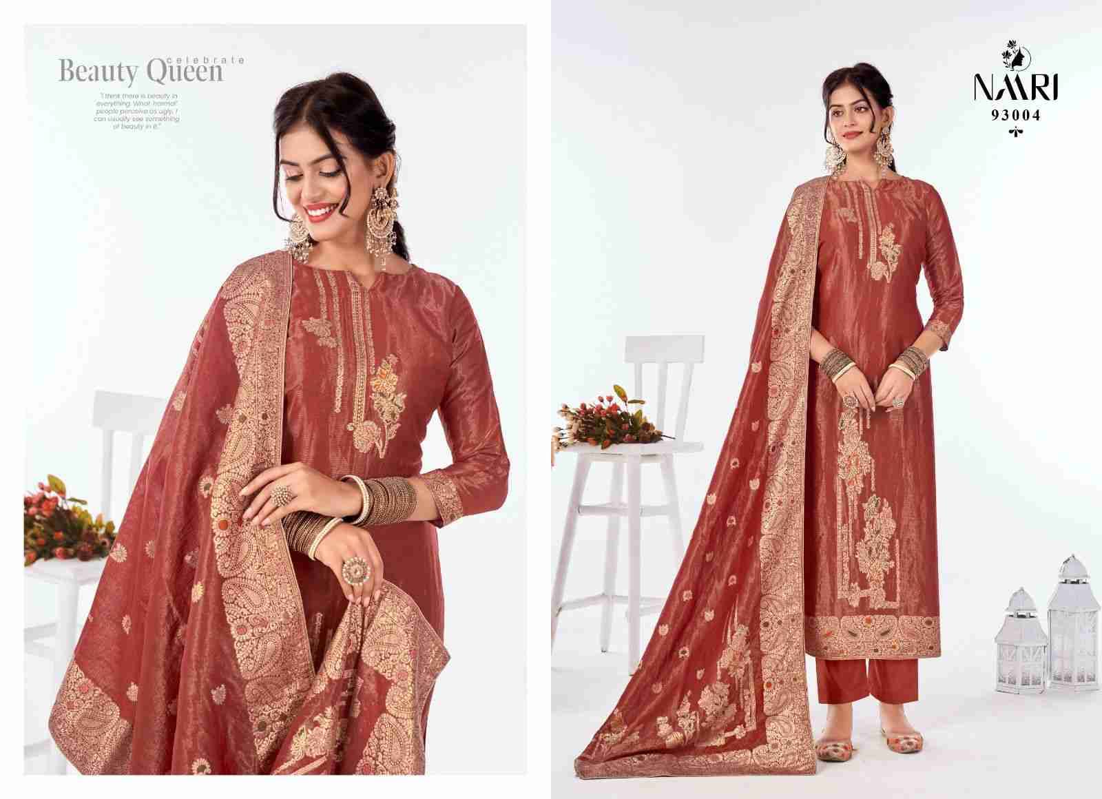 Nusarat By Naari 93001 To 93004 Series Beautiful Stylish Festive Suits Fancy Colorful Casual Wear & Ethnic Wear & Ready To Wear Pure Jacquard Dresses At Wholesale Price