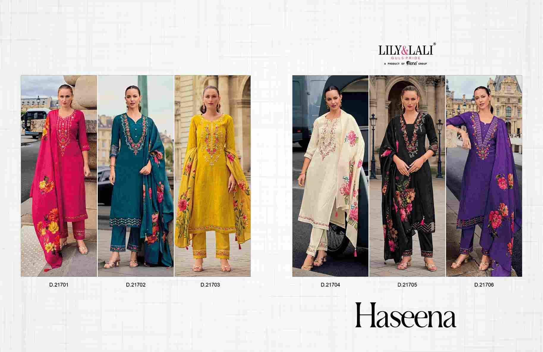 Haseena By Lily And Lali 21701 To 21706 Series Beautiful Festive Suits Colorful Stylish Fancy Casual Wear & Ethnic Wear Viscose Jacquard Silk Dresses At Wholesale Price