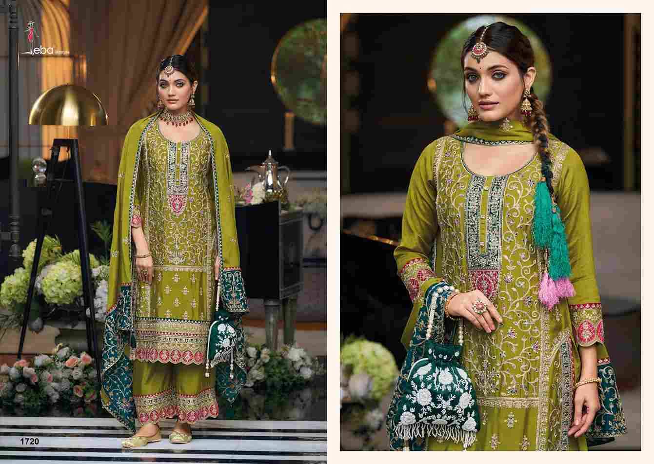 Simran By Eba Lifestyle 1720 To 1722 Series Designer Festive Suits Collection Beautiful Stylish Fancy Colorful Party Wear & Occasional Wear Chinnon Dresses At Wholesale Price