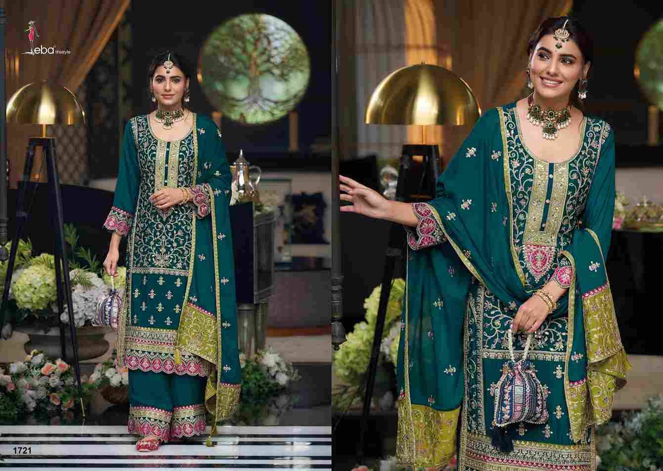 Simran By Eba Lifestyle 1720 To 1722 Series Designer Festive Suits Collection Beautiful Stylish Fancy Colorful Party Wear & Occasional Wear Chinnon Dresses At Wholesale Price