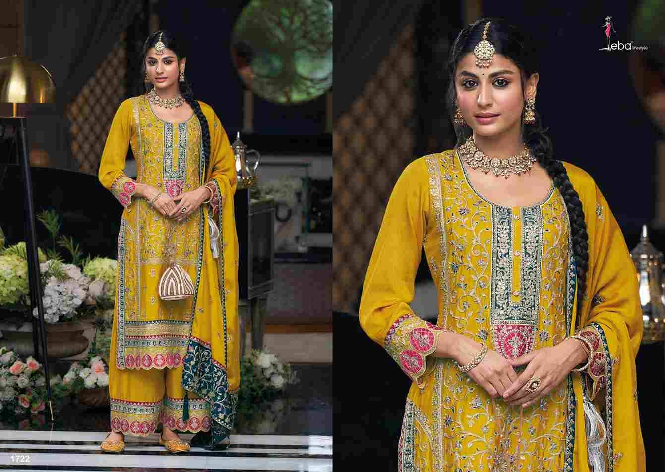 Simran By Eba Lifestyle 1720 To 1722 Series Designer Festive Suits Collection Beautiful Stylish Fancy Colorful Party Wear & Occasional Wear Chinnon Dresses At Wholesale Price