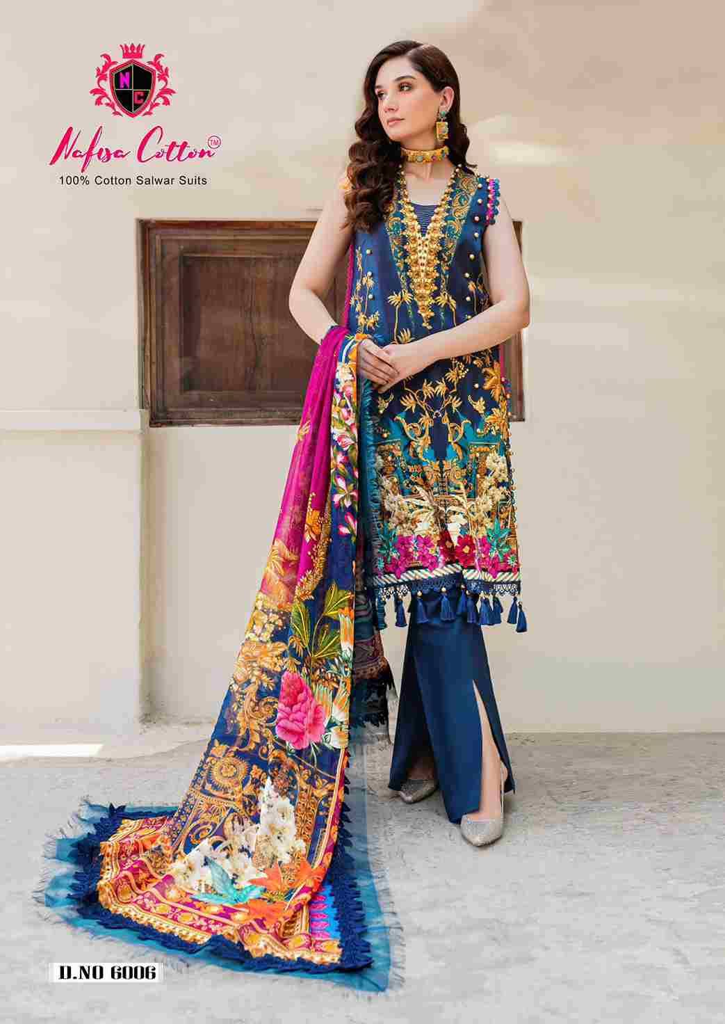 Andaaz Vol-6 By Nafisa Cotton 6001 To 6006 Series Beautiful Festive Suits Stylish Fancy Colorful Casual Wear & Ethnic Wear Pure Cotton Digital Print Dresses At Wholesale Price