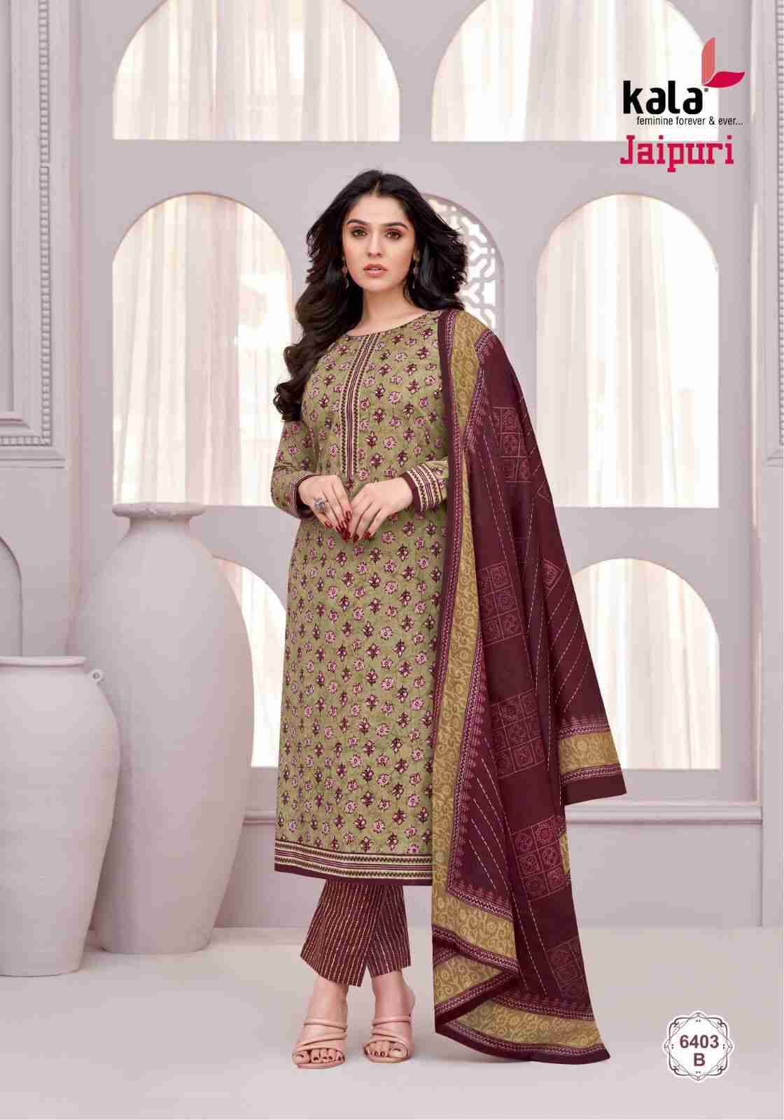 Jaipuri Vol-6 By Kala 6401-B To 6412-B Series Beautiful Suits Colorful Stylish Fancy Casual Wear & Ethnic Wear Premium Cotton Print Dresses At Wholesale Price