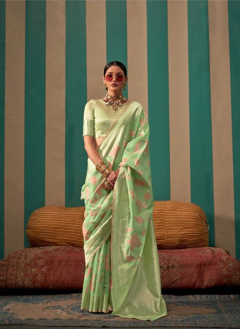 Kapri Linen By Rajbeer 15001 To 15006 Series Indian Traditional Wear Collection Beautiful Stylish Fancy Colorful Party Wear & Occasional Wear Handloom Linen Sarees At Wholesale Price