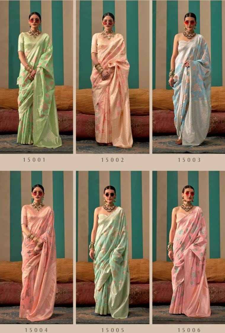 Kapri Linen By Rajbeer 15001 To 15006 Series Indian Traditional Wear Collection Beautiful Stylish Fancy Colorful Party Wear & Occasional Wear Handloom Linen Sarees At Wholesale Price