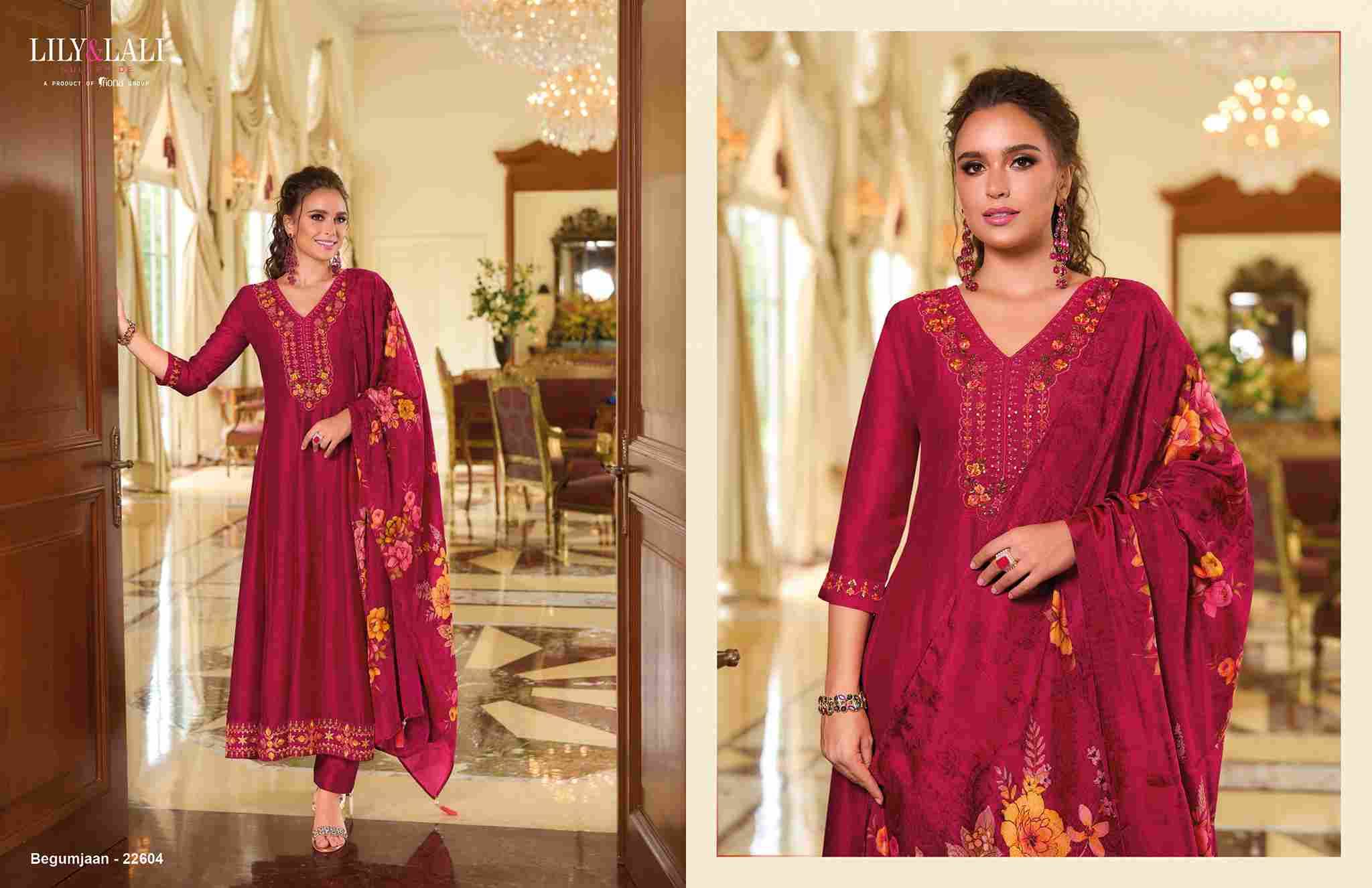 Begum Jaan By Lily And Lali 22601 To 22606 Series Beautiful Festive Suits Colorful Stylish Fancy Casual Wear & Ethnic Wear Vichitra Silk Dresses At Wholesale Price