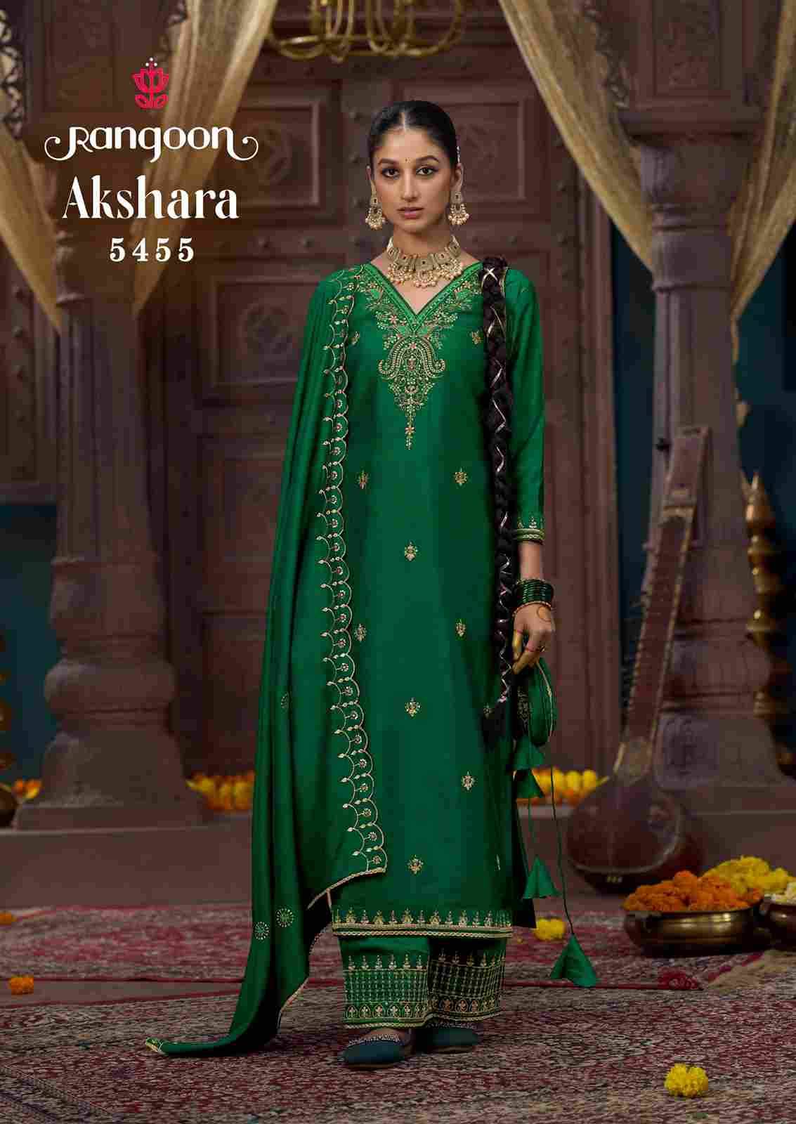 Akshara By Rangoon 5451 To 5456 Series Beautiful Festive Suits Stylish Fancy Colorful Casual Wear & Ethnic Wear Silk With Work Dresses At Wholesale Price