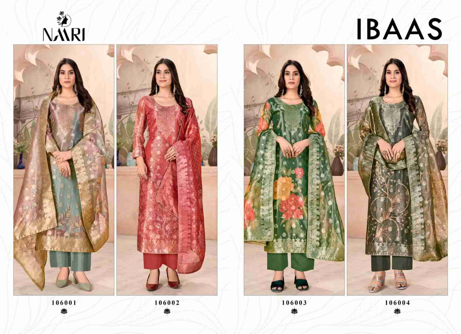 Ibaas By Naari 106001 To 106004 Series Beautiful Stylish Festive Suits Fancy Colorful Casual Wear & Ethnic Wear & Ready To Wear Pure Jacquard Dresses At Wholesale Price