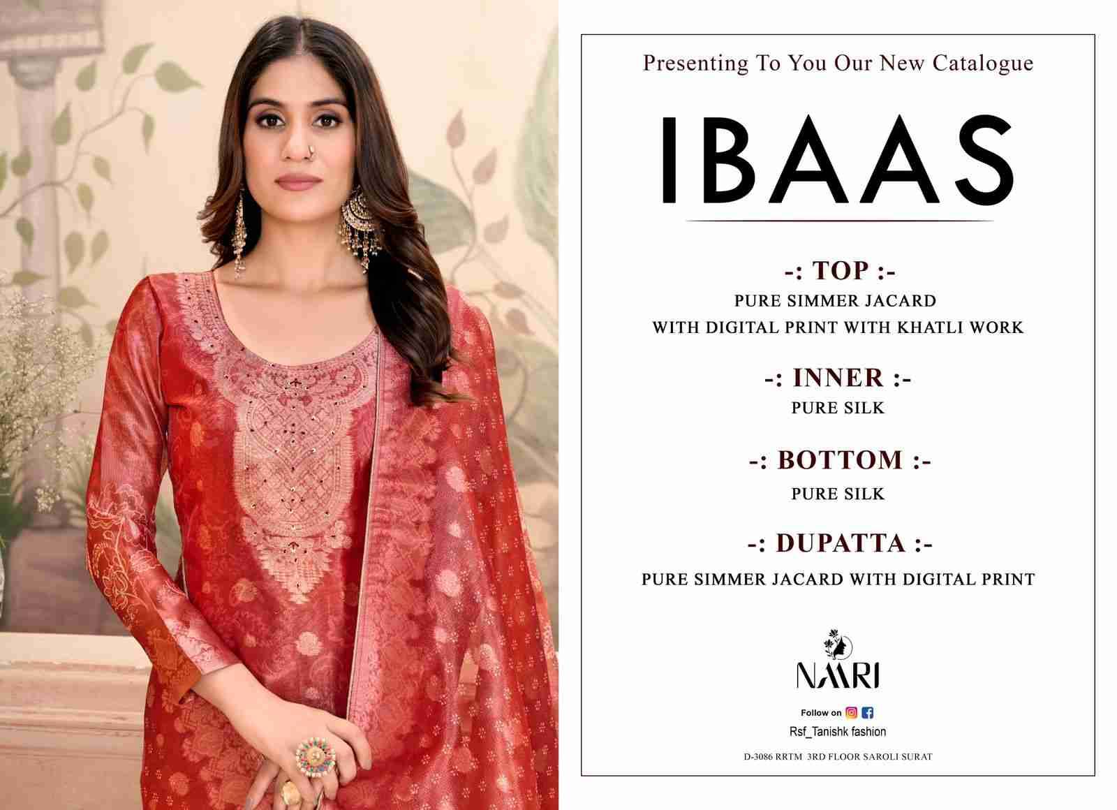 Ibaas By Naari 106001 To 106004 Series Beautiful Stylish Festive Suits Fancy Colorful Casual Wear & Ethnic Wear & Ready To Wear Pure Jacquard Dresses At Wholesale Price