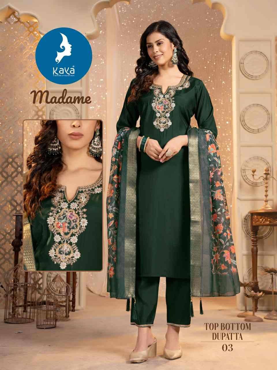 Madame By Kaya 01 To 08 Series Designer Stylish Fancy Colorful Beautiful Party Wear & Ethnic Wear Collection Roman Silk Dresses At Wholesale Price