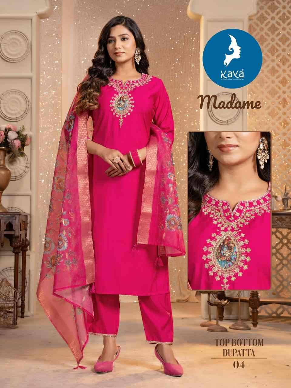 Madame By Kaya 01 To 08 Series Designer Stylish Fancy Colorful Beautiful Party Wear & Ethnic Wear Collection Roman Silk Dresses At Wholesale Price