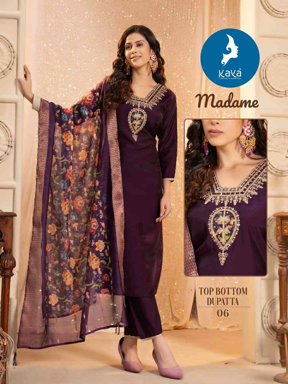 Madame By Kaya 01 To 08 Series Designer Stylish Fancy Colorful Beautiful Party Wear & Ethnic Wear Collection Roman Silk Dresses At Wholesale Price